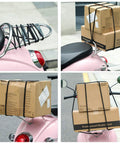 20 Piece 36 Inch Bungee Cords With Hooks Adjustable Elastic Tie Downs securing boxes on a scooter's rear seat