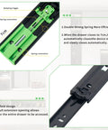 Close-up view of 12 Inch Full Extension Drawer Slides With Ball Bearing Rails Side Mount Soft Close Heavy Duty 100 Lb Capacity Quiet Smooth Glide 3 Fold Drawer Runners For Cabinets Kitchen And Bath.