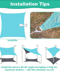 Lake Blue 9 Foot 9 Inch By 9 Foot 9 Inch UV Blocking Waterproof Shade Sail Rectangle Awning installation instructions