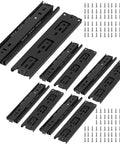 Beefy 10 Inch Full Extension Drawer Slides With Ball Bearing 5 Pair Telescopic Side Mount Rails in black steel for cabinets