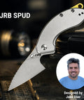 Spud Small Neck Knife With Detachable Lanyard Clip And Pocket Clip, 2.34 Inch AR-RPM9 Steel Blade, Aluminum Handle displayed.