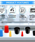 Premium JTAREA 16 Value Kit With Tapered Rubber Stopper Assortment And Colorful Silicone Plugs For Lab Flasks Chemistry Experiments Wear Resistant Solid Seals Not Easy To Deform Durable Stoppers on lab bench, assorted sizes