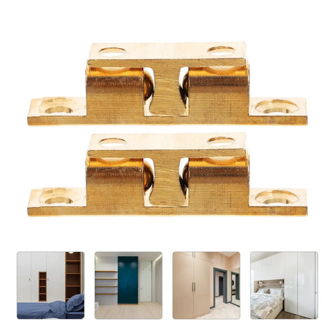 Brass Ball Catch Kit For Cabinet Doors With Double Roller Latch Easy Install Space Saving Hardware Golden Finish Hidden Door Solution