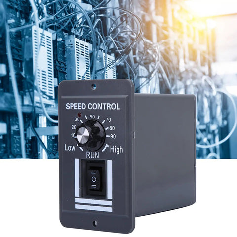 12V To 60V 40A DC Motor Speed Controller With PWM, featuring forward and reverse CW CCW switch, marine grade, shown with control dial