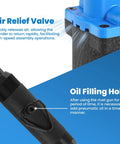 Professional Pneumatic Rivet Gun Equipped With Multi Size Nozzle Set designed for aluminum and steel tasks, featuring an air relief valve.