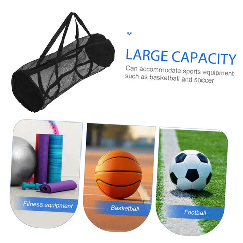 Large Mesh Sports Gear Bag For Gym And Outdoors, Breathable Storage Tote for Basketball, Football, Fitness Equipment Display