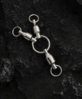 3-Way Ball Bearing Fishing Swivels, Brass And Stainless Steel Rolling Barrel, 10 Pack, Handles Up To 104lbs, Reduces Line Twist On Deep Drop Rigs And Lure Rotations, stainless steel swivel rings