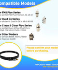 Product compatibility chart for 190003 Tension Control Clamp Kit Replacement For Pool Filter Pumps Fits FNS Series And Quad DE Series
