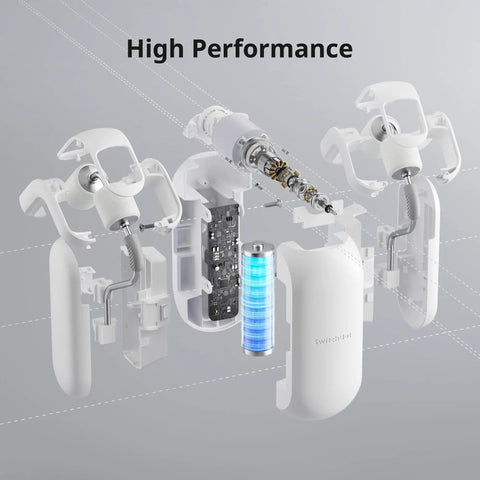 Exploded view of Smart Curtain Motor With Wireless App Control And Timers Works With Alexa Google Home And IFTTT Hub Ready