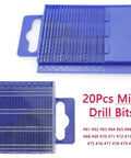 Top Tier Hss Micro Drill Bit Set 21 Piece Metric Range.3 To 1 Mm With Mini Pin Vice Tool And Solid Storage Case displaying 20 precision bits.