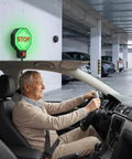 Plug And Play Garage Parking Sensor With LED Stop Indicator, Ultrasonic Anti Collision Parking Aid For Sedans, SUVs And Trucks, Universal Fit For Home Garages, Easy Install, No Fuss Setup, And Ready To Use Right Out Of The Box mounted in garage