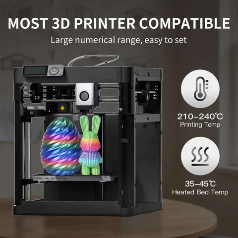 3D printer with Shiny Rainbow PLA Filament Bundle For 3D Printing, 1.75mm, 200g Per Spool, 4 Spools Included, color changing objects