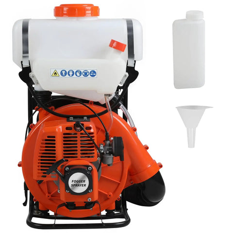 Gas Powered Backpack Fogger With 43cc Engine 20L Mosquito Control Sprayer 12m Spray Range Pro Grade Agricultural Backpack Sprayer For Farm Orchard Or Large Yard Orange with accessories