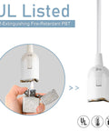 20 Foot UL Approved Hanging Lantern Extension Cord With On Off Switch For E26 E27 Socket showing fire-retardant PBT material