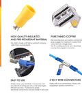 Piggyback Spade Connectors Kit 100 Pcs 24 To 10 Gauge Quick Disconnects One Quarter Inch Female And Male Crimp Terminals