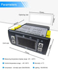 SF 102 Digital Temperature Controller For Freezers And Air Cooled Cabinets 110V Black With Digital Readout showing dimensions