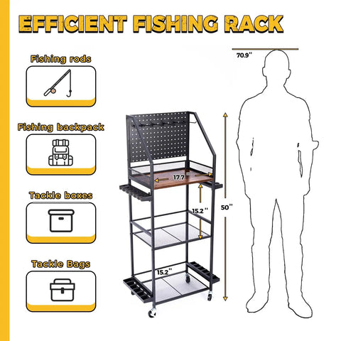 Garage Fishing Rod Holder System With Pegboard Hooks ✓