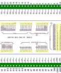 Diagram of DIN Rail Mount Screw Terminal Block Adapter Module For Arduino Mega 2560 R3, 3.81mm Pitch, with labeled pins.