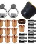Full 24-piece IPT40 Tip Electrode Kit For Plasma Cutters, components include electrodes, nozzles, and shield cup.