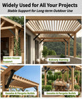Heavy Duty Pergola Brackets Kit 8Pc Steel Corner Connectors 45 Degree Angle Supports For Wooden Structures Like Treehouses Gazebos Patios Cabins And Decks Built To Last In Any Weather Tough As Nails Rust Resistant Outdoor Build featuring installed pergola and gazebo examples