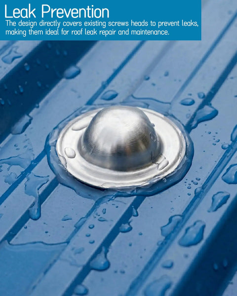 Built Right To Handle Any Home Improvement Job These Rock Solid Galvalume Metal Roof Screw Cap Covers Shut Out Rain And Block Rust In Clean Silver Including Fifty Pieces That Make Porch Repairs And Reliable Roof Maintenance A Total Breeze