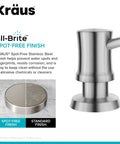 Multi Purpose Kitchen Soap And Lotion Dispenser In Spot Free Stainless Steel With A 17 Oz Capacity And Durable Brass Pump detail