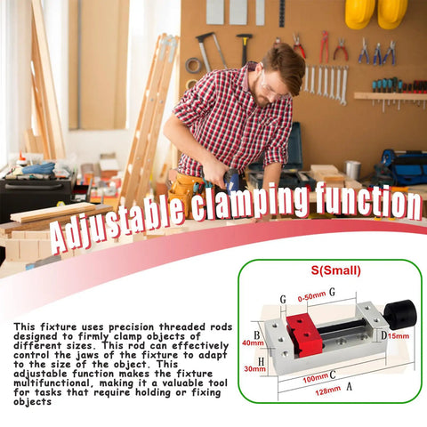 Man using Compact 50mm Mini Vise Aluminum Table Clamp For Drill Press And Bench Use in workshop