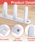 Close-up of 2 Pack Sliding Closet Door Floor Guide for 1-3/8 Inch Thick Doors, Universal ABS Plastic, details of screws and rounded corners.