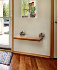 Teak Folding Shower Seat Wall Mounted 20 Inch Fold Down Bench Built To Last Waterproof Bathroom Shower Chair For Inside Shower Ideal For Elderly And Adults Heavy Duty Support Up To 400 Lb Capacity mounted on wall