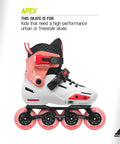 Junior Go To Adjustable Inline Skates For Fitness With Kid Friendly Vented Molded Boot Secure Closure System Black and Coral