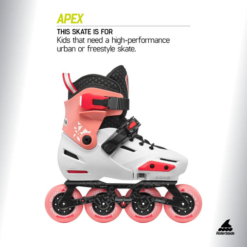 Junior Go To Adjustable Inline Skates For Fitness With Kid Friendly Vented Molded Boot Secure Closure System Black and Coral