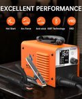 110V Digital Display Stick Welder Beefy 200A Output 60 Percent Duty Cycle Arc Lift TIG Inverter LCD Screen Portable Pro Grade MMA