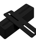 Ten Pack Five Inch Black Flat Mending Plates With Long Slots For Straight Repair Brackets In Carbon Steel Powder Coated