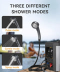 On-Demand Propane Camping Shower With Battery Powered Water Heater And Shower Pump, Smart Constant Temperature, 4000mAh Rechargeable Battery Delivers Up To 100 Minutes Of Hot Water, Simultaneous Use And Charging