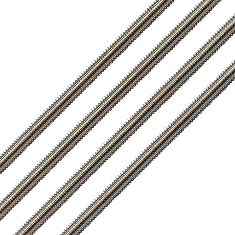 48 Inch Stainless Steel All Threaded Rods 3/8-16 UNC Heavy Duty Pack Of 4 For Structural, DIY, And Construction Projects