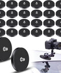 Heavy Duty Neodymium Round Magnets Featuring An Insanely Strong Rubber Coated Base And Quarter Inch Twenty Threaded Stud For Rock Solid Action Camera And Led Light Mounting In A 24 Piece Pack on a surface.