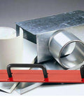 24 Inch Steel Sheet Metal Folding Tool With Grips For Standing Seam Roofing Panels Drip Edge Bender Hand Tool Pro Grade For HVAC And Pipe Fitter Bending Supplies Red with metal sheets background