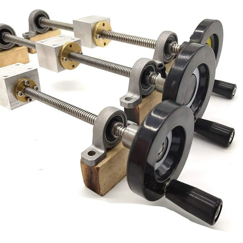 T8 Lead Screw Set With Hand Wheel And Trapezoidal Screw Rod 400mm Horizontal Housing Brass Nut Anti Backlash 2mm Nut Pitch