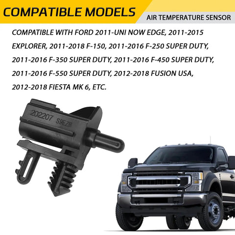 Ambient Car Air Temperature Sensor Replacement That Works With Ford Edge Explorer Lincoln For Outdoor Temperature Readings ABS Material High Sensitivity Rugged Durability AU5Z 12A647 B Compatible next to truck