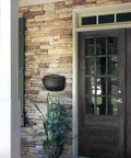 Villa Wall Mount Mailbox Large Rubbed Bronze Die Cast Aluminum With Powder Coat Inside And Out installed on stone wall by door