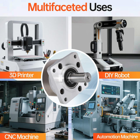 3D printer, DIY robot, CNC and automation machines with 50 To 1 Planetary Gearbox For Nema 23 Stepper Motors in center