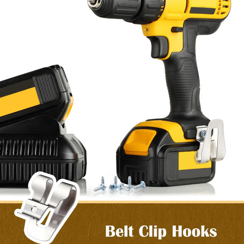 Stainless Steel Belt Clip Hooks For Drills, Replacement Drill Hook Tool With Screws, Must-Have Heavy Duty Power Tool Parts Set Of 4