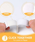 Heavy Duty Picture Hanging Strips Solid As A Rock For Wall Frames And Decor, Zero Wall Damage, Super Durable Adhesive Holds Firm Without Any Nails, No Sweat Installation, Bright White, showing hook and loop connection.