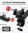 Diagram showing Tiny But Mighty Mini Drill Press Vise With Rubber Soft Jaws Aluminum Precision Clamp 0 To 2.48 Inch Range