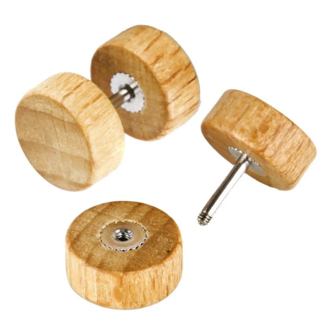 Natural Wood Fake Plugs Cheater Earrings 8 To 10mm 17G With Stainless Steel Stud Backing Hypoallergenic Nickel Free