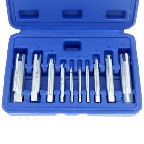 Tap Extractor Set 10 Pcs For Removing Broken Screws And Bolts Tap Bolt Remover Kit With 3 Types Fully Boxed Heavy Duty Tool