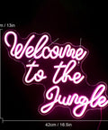 Welcome To The Jungle Neon Sign Pink LED Word Neon Light USB Powered Letter Light For Bedroom Nursery Kids Room Garden Home