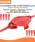 Weed Eater Bladed Head For Craftsman Trimmer Replacement Nylon Blades Heavy Duty Upgrade For Real World Yard Work Compatible With CMCST900 CMCST910 CMESTA900 CMEST913 CMESTE920 CMCST98020 shown with red nylon blades and compatibility labels.