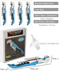 Pro Grade All In One Waiter Corkscrew Set With Heavy Duty Stainless Steel Wine Opener Foil Cutter And Beer Opener 4 Pack