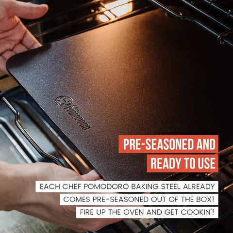 High Heat Pizza Steel For Oven And Grill 13 By 13 Inch One Quarter Inch Thick With Lifting Holes Baking Stone in oven